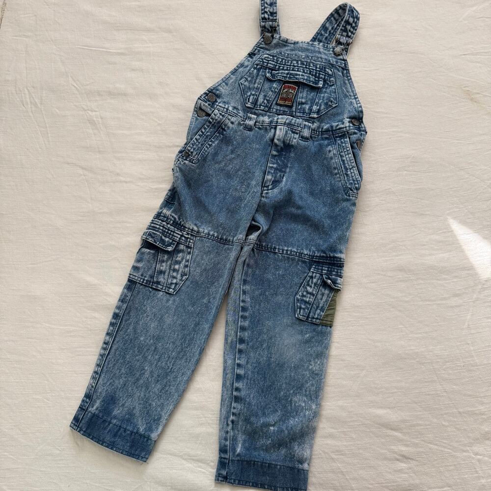 Vintage Cargo Pocket Denim Overalls 5t/6